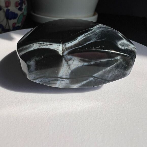 Black Agate Crystal Tear‎ Drop (3) - Picture 3 of 16